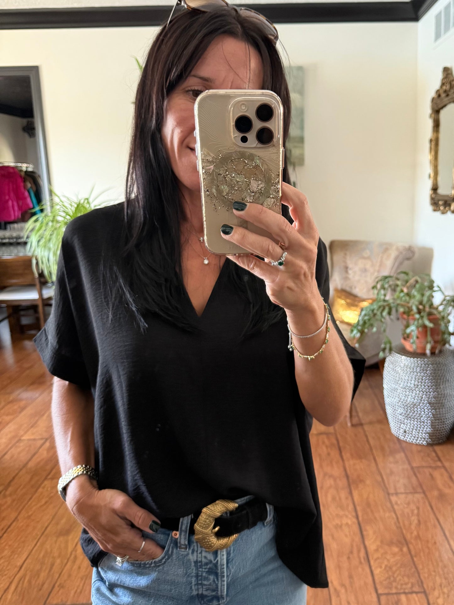 Oversized V-Neck Top