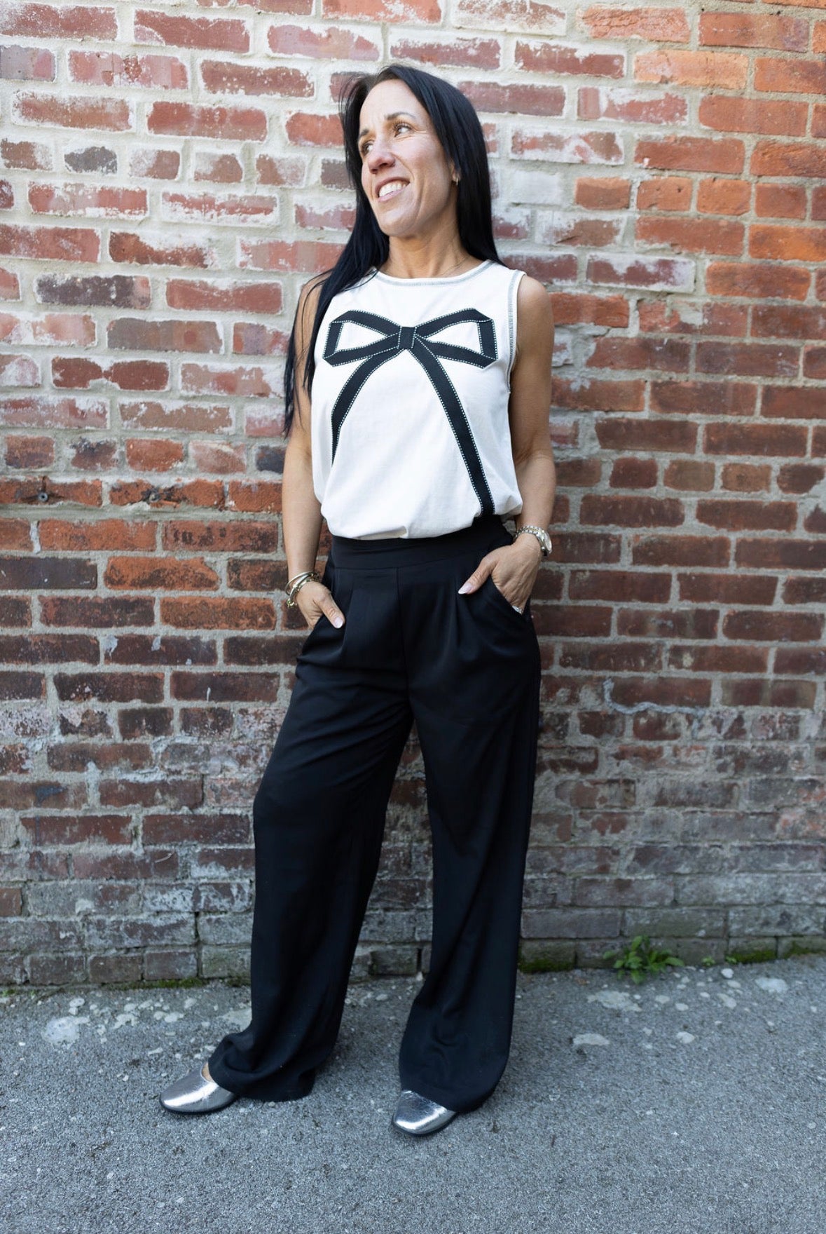 Pleated Wide Leg Pant