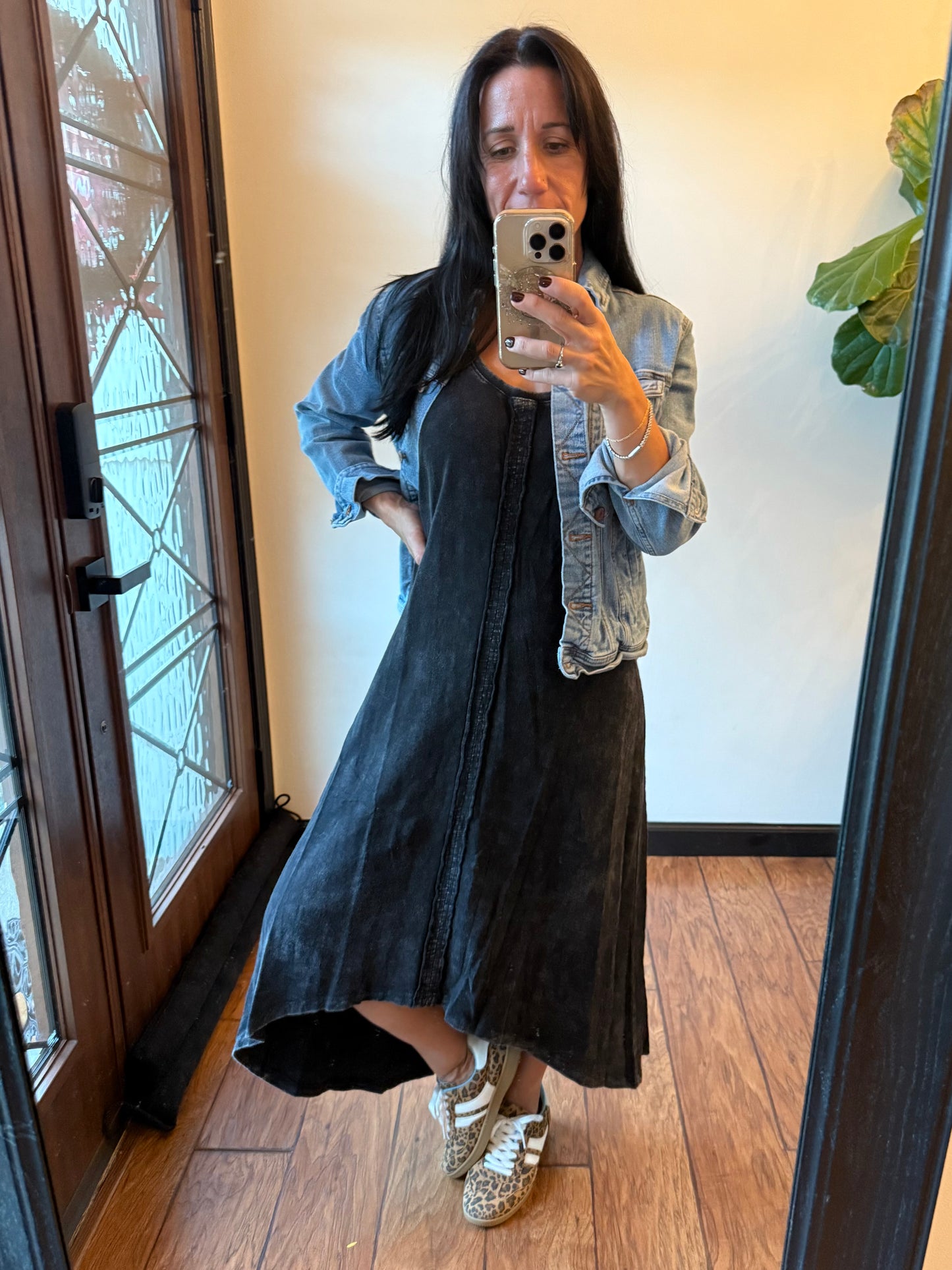 Acid Washed Midi Dress