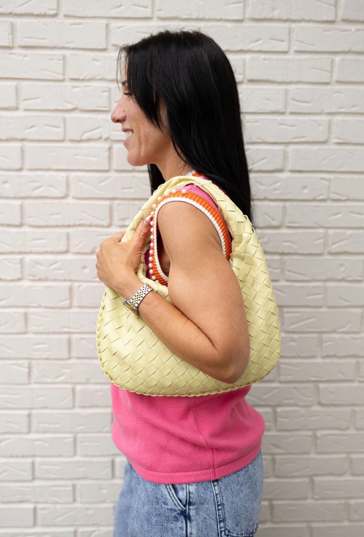 Woven Leather Handbag