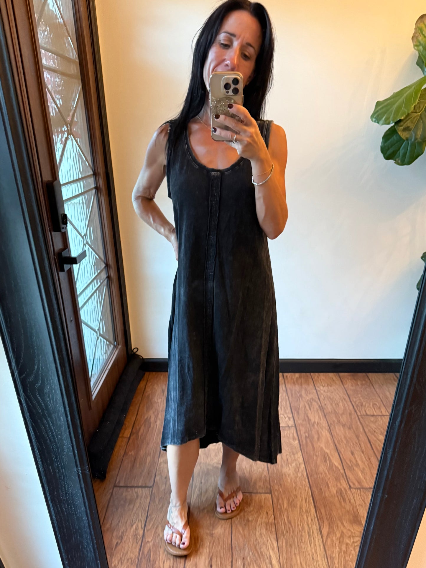 Acid Washed Midi Dress