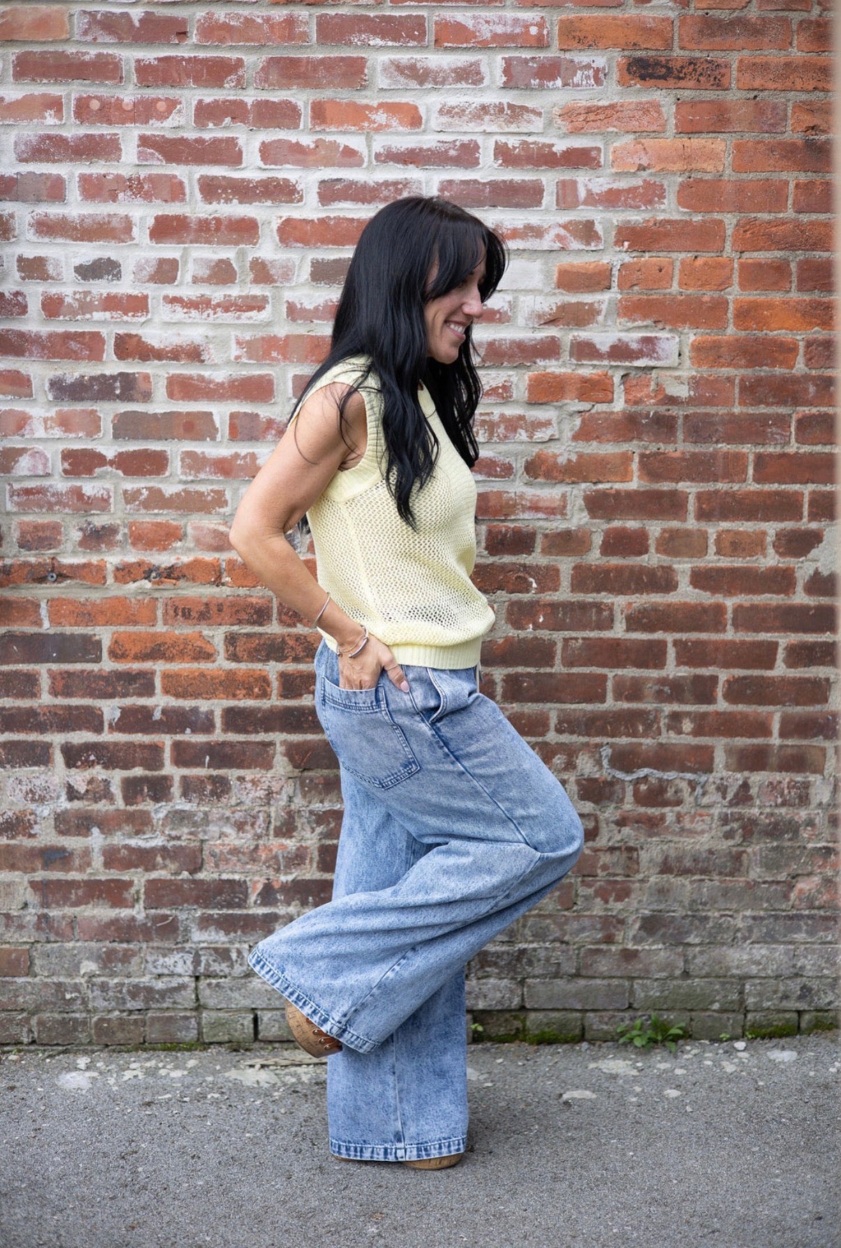 Bag It Wide Leg Denim Pant
