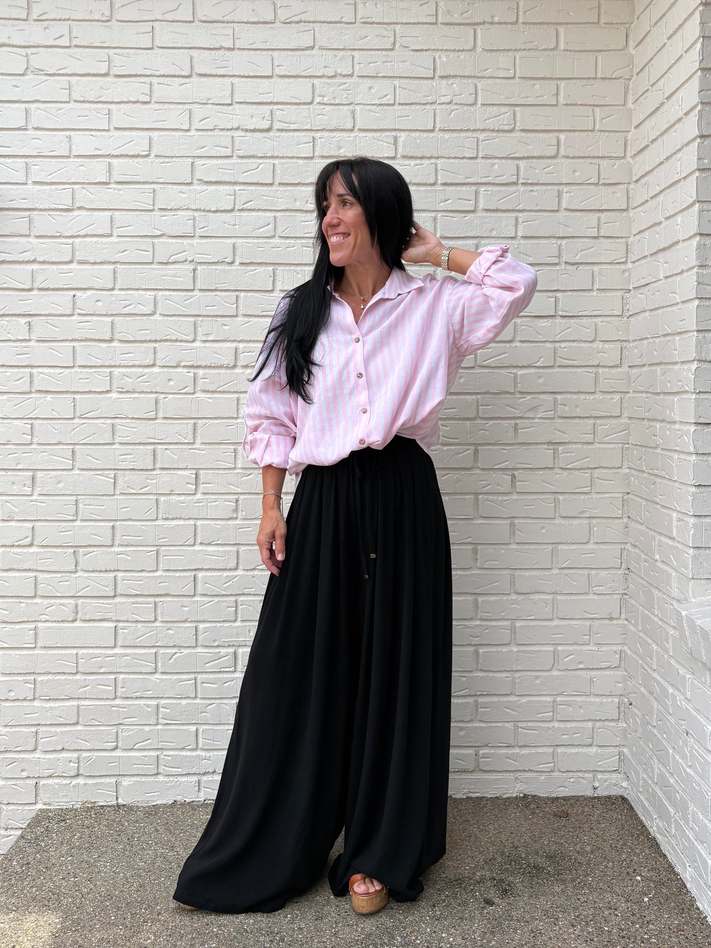 Class Act Striped Button-Up