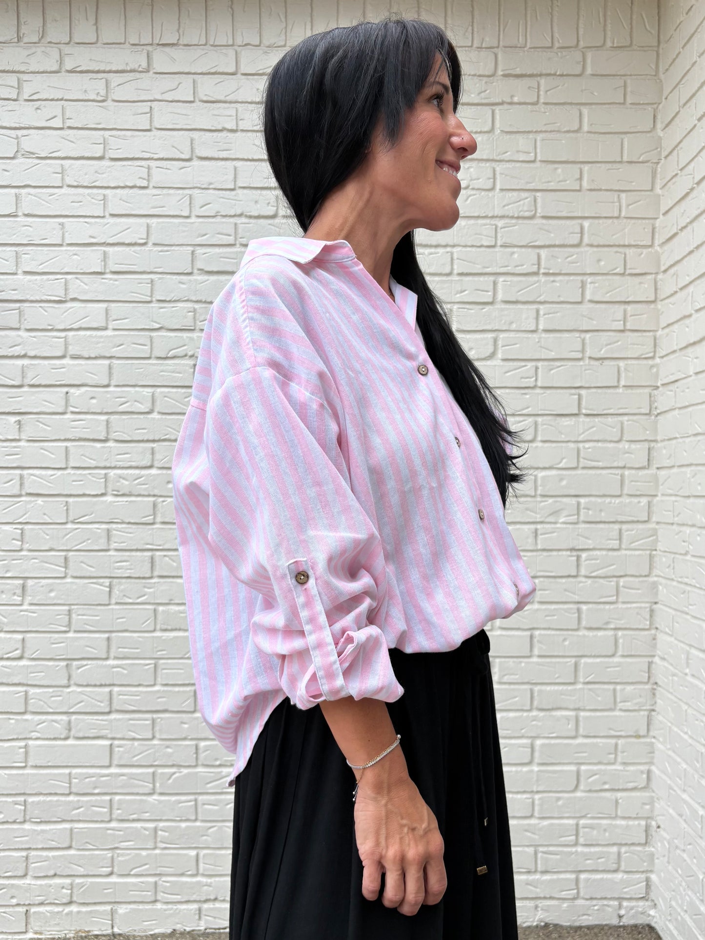 Class Act Striped Button-Up