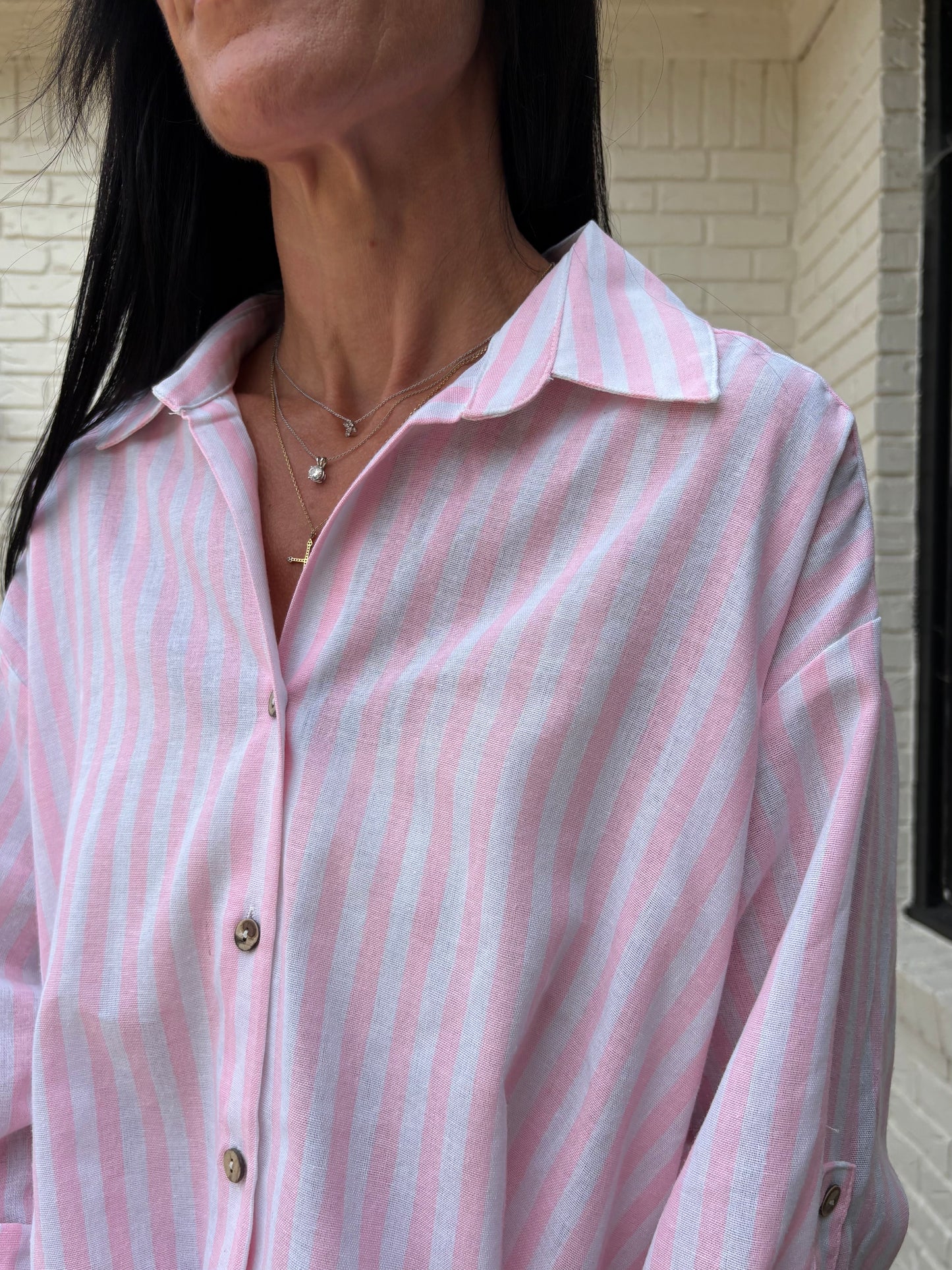 Class Act Striped Button-Up