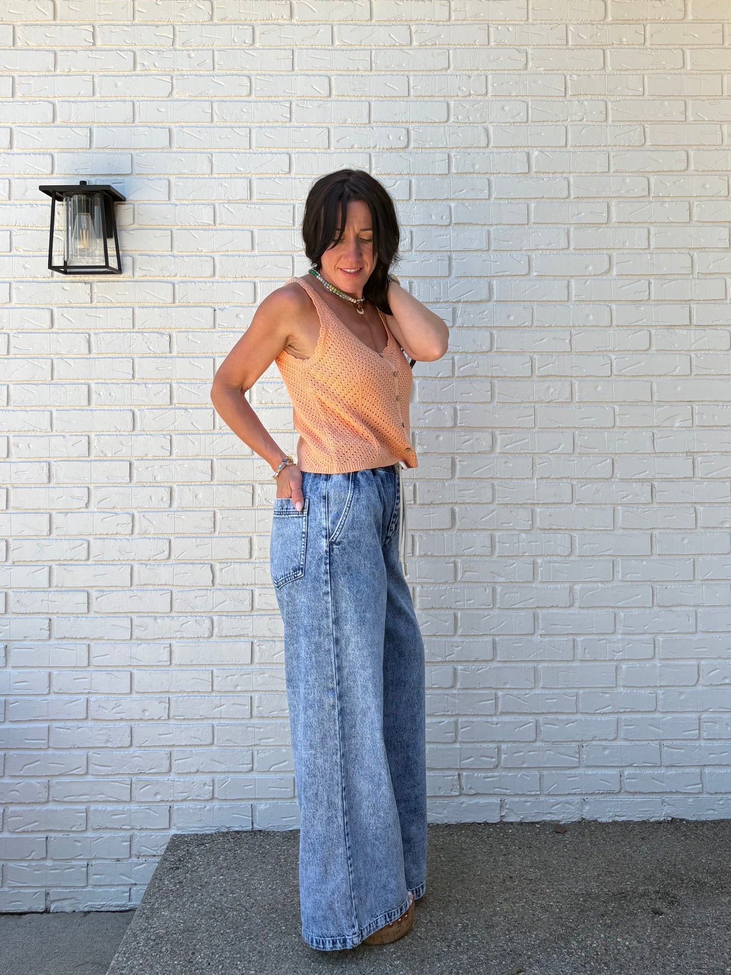 Apricot Crush Knit Tank