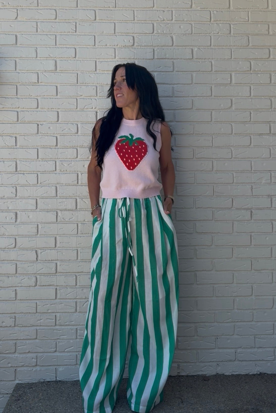 Strawberry Dreams Sleeveless Knit Top