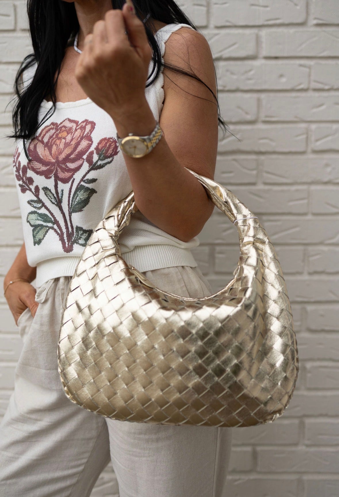 Woven Leather Handbag