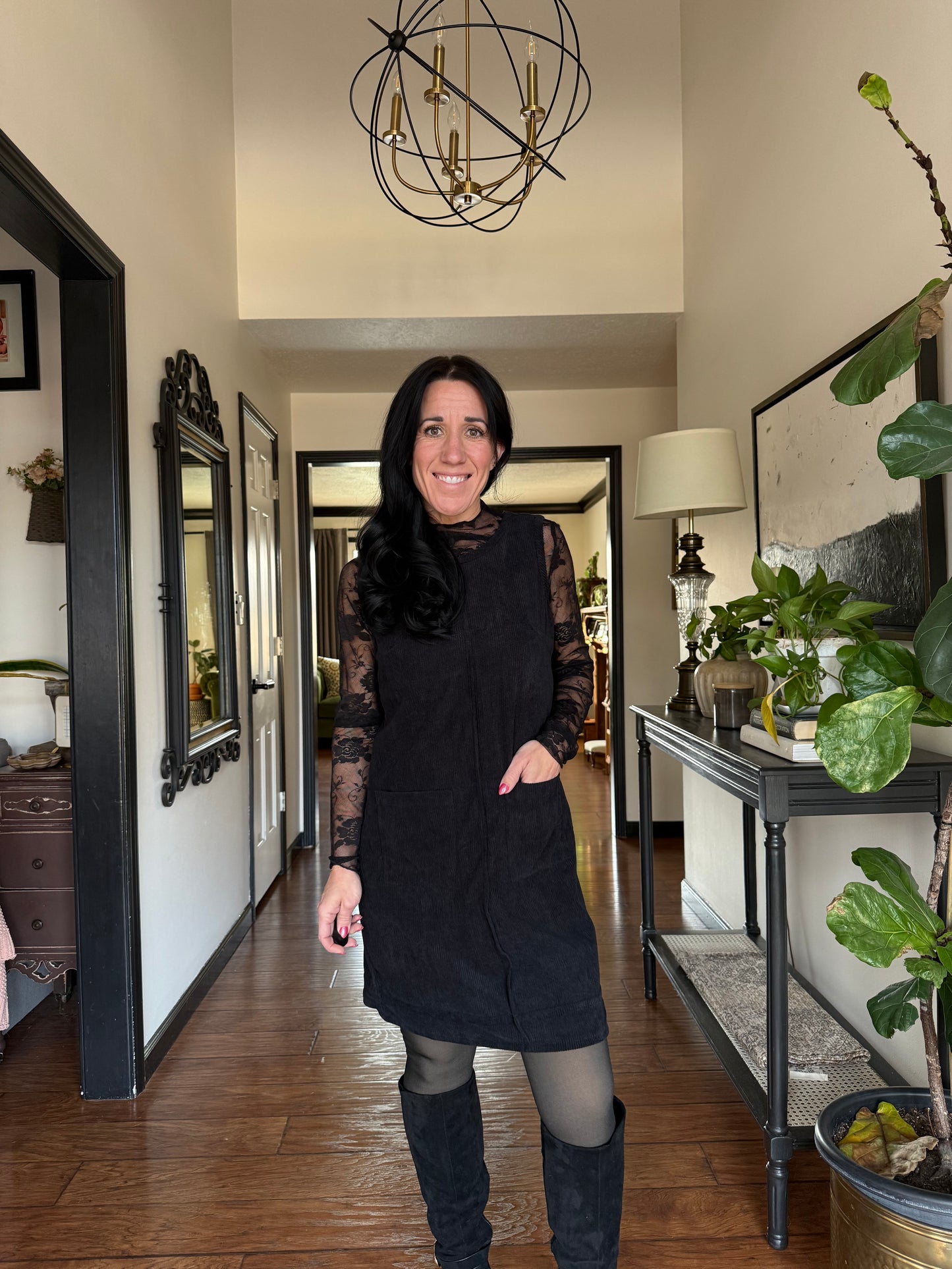 Corduroy jumper dress