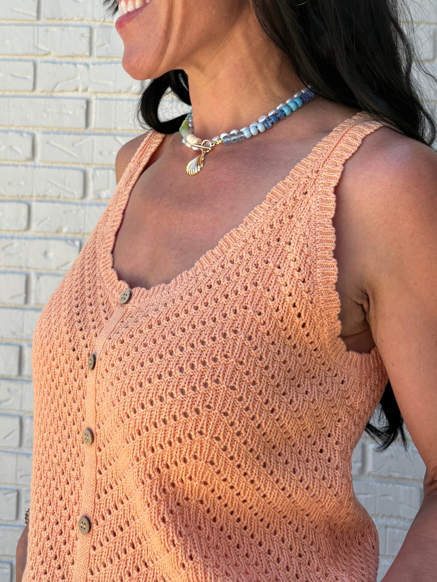 Apricot Crush Knit Tank
