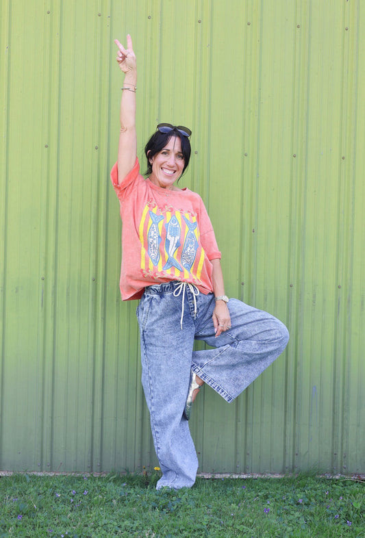 Bag It Wide Leg Denim Pant