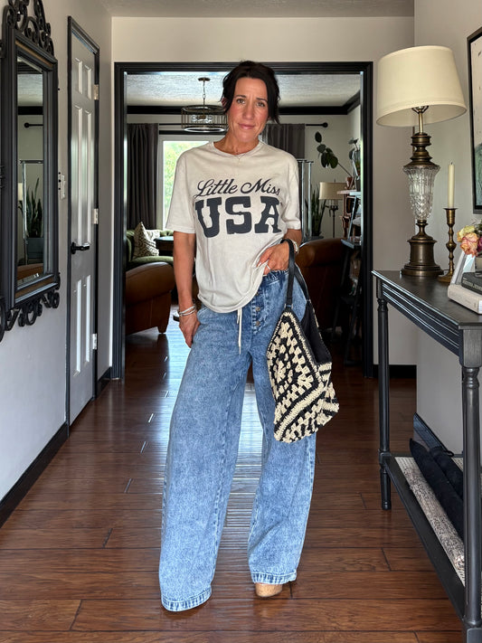 Bag It Wide Leg Denim Pant