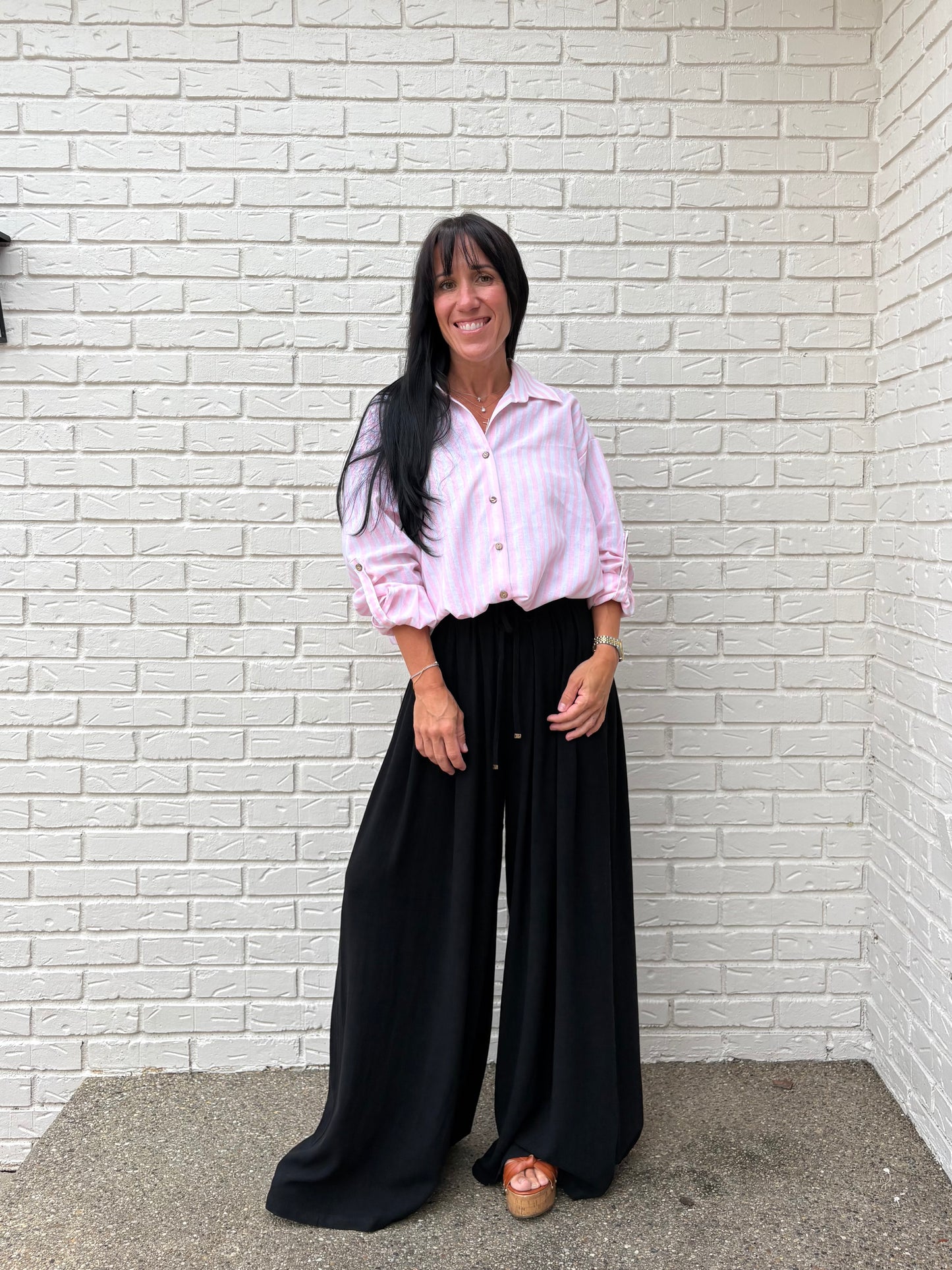 Class Act Striped Button-Up