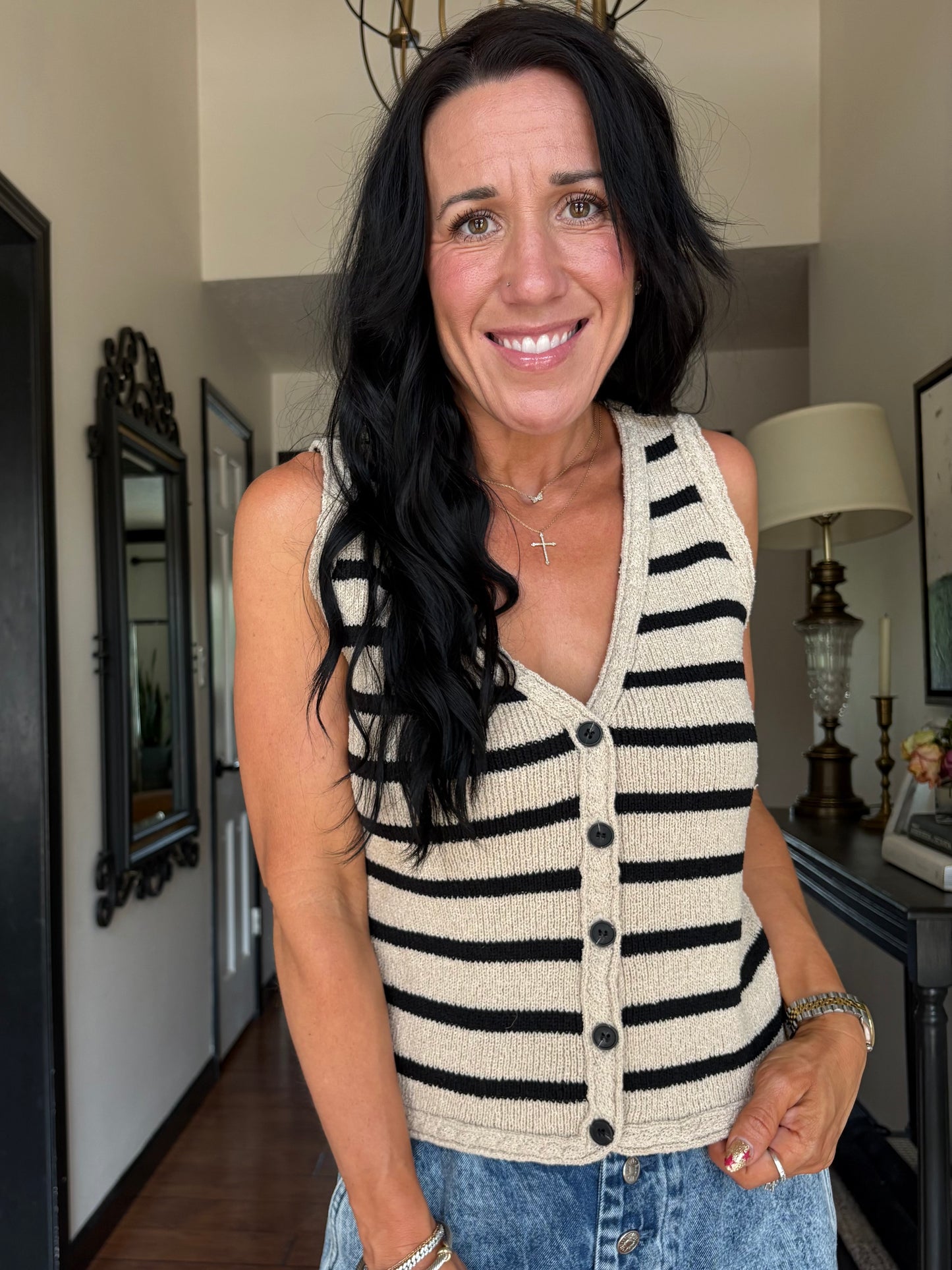 Summer Stripe Sweater Vest