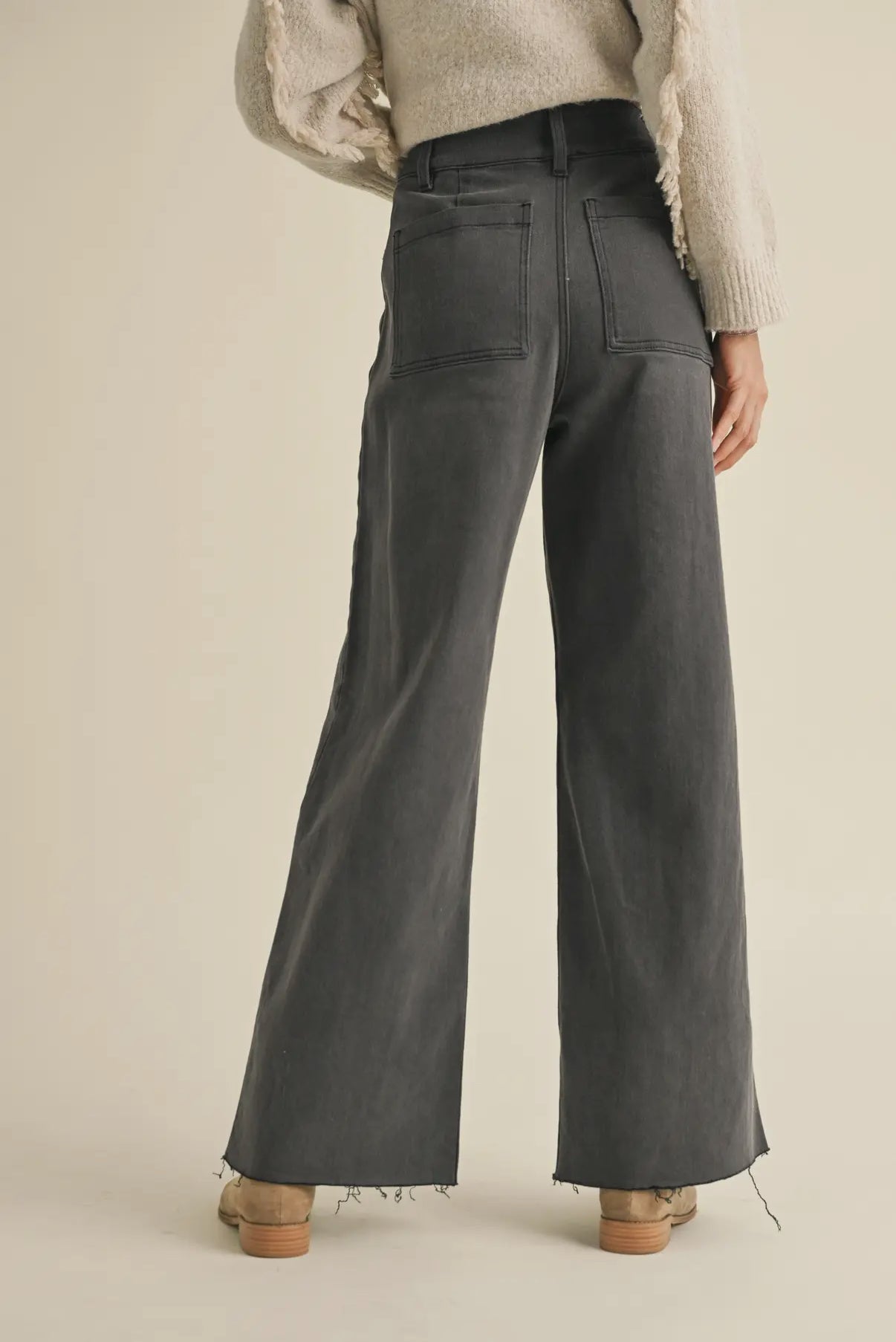 Lace up denim