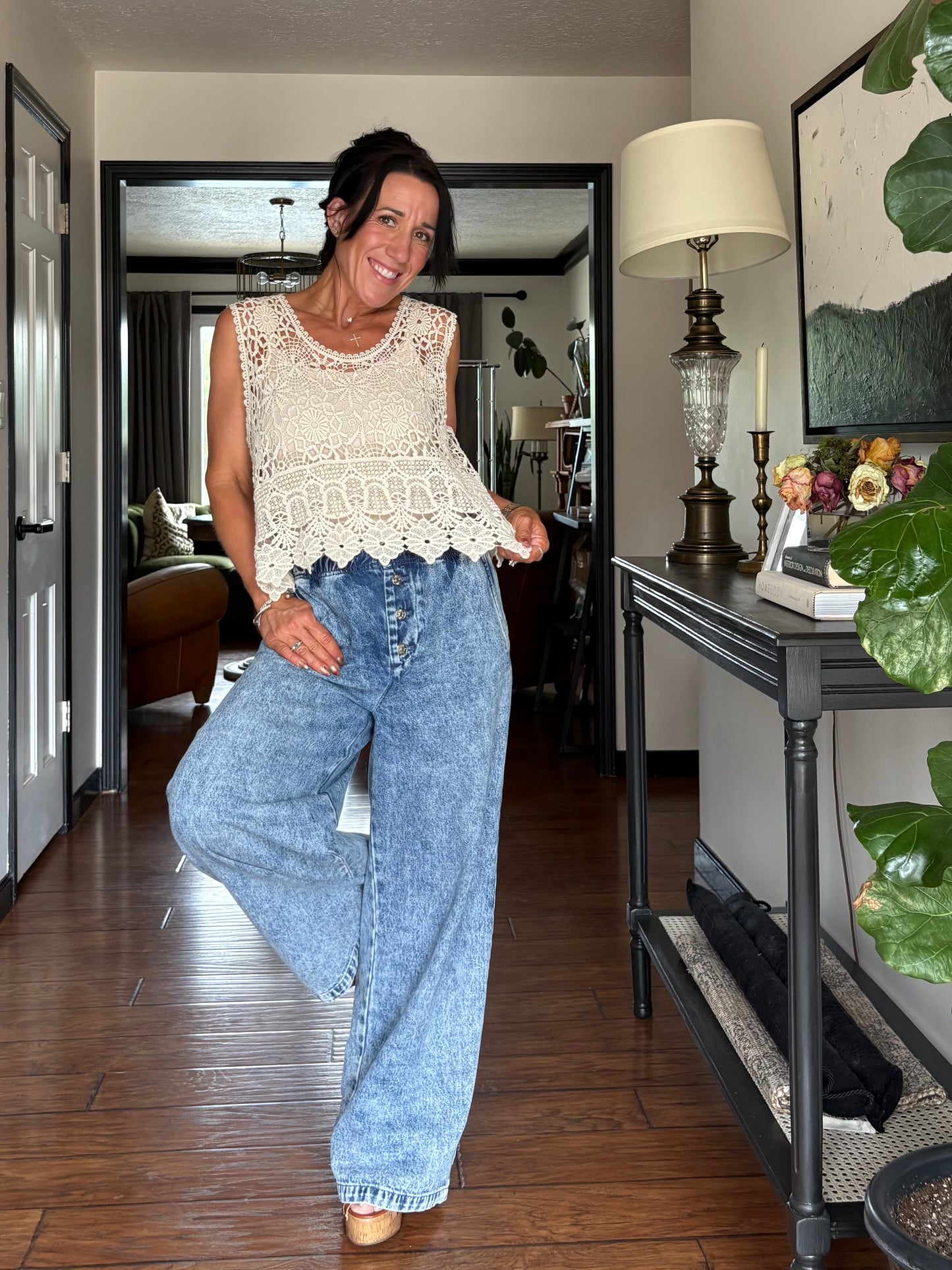 Cream of the Crop Crochet Layering Tank