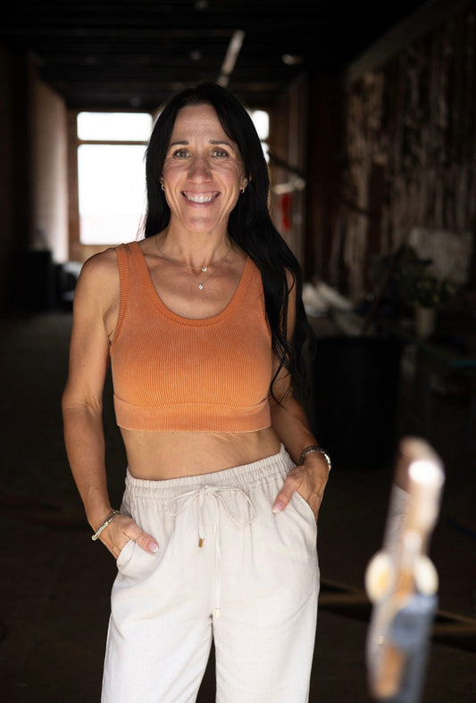 Sunset Ribbed Crop Tank