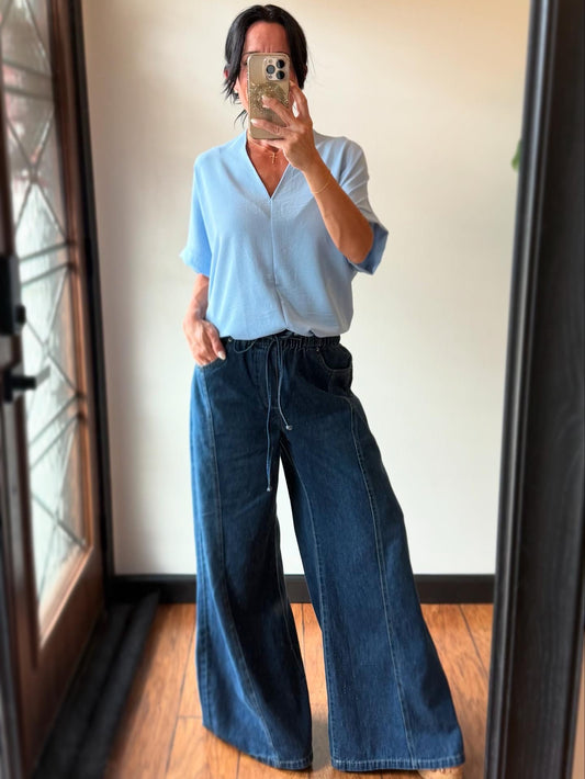 Oversized V-Neck Top