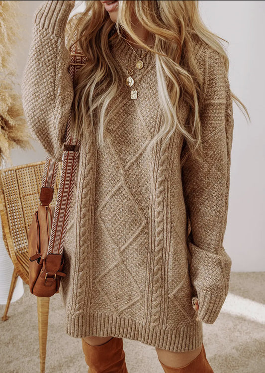 Cable Knit Sweater Dress